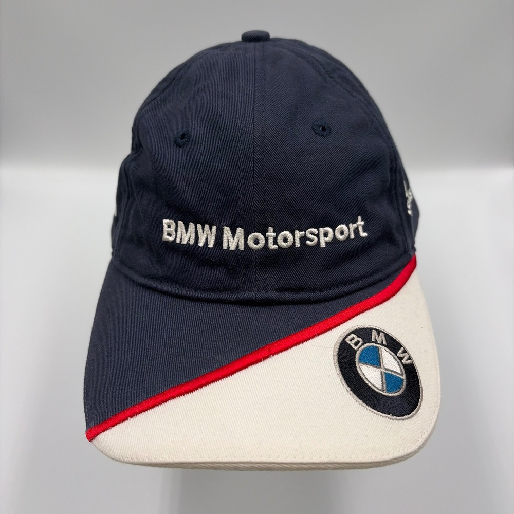 BMW Motorsport Hat Mens Adjustable Blue Racing Cap Sports Trophy Automotive Dad
